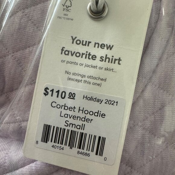 Marine Layer corbet hoodie lavander quilted sz small pockets drawstring womens - Picture 14 of 14